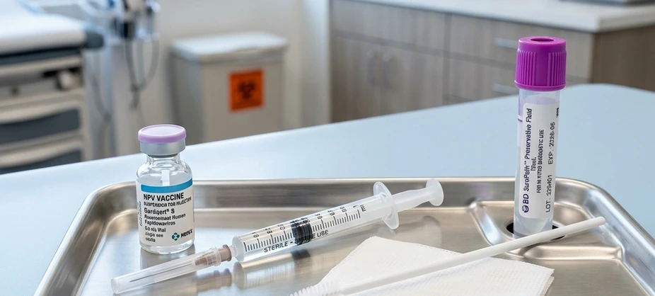 Cervical Screening and HPV Vaccine Vial representation for Cervical Cancer Prevention in Sushant Golf City Lucknow